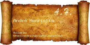 André Henrietta névjegykártya