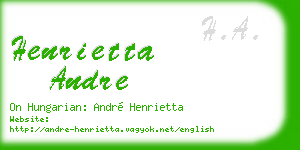henrietta andre business card
