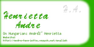 henrietta andre business card